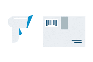 barcode scanner and shipping label icon