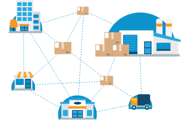 Products - ServiceNetwork illustration of ServiceNetwork managing a business's logistics