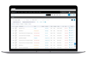 Laptop displaying repair workflow management by RepairQ