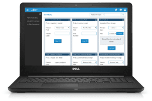 laptop displaying ServiceManager's inventory management feature