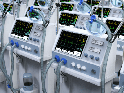 Repaired EKG machines ready for use