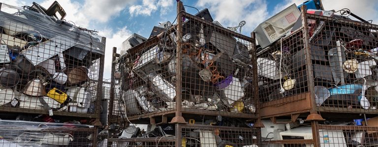 Ewaste filling landfill containers
