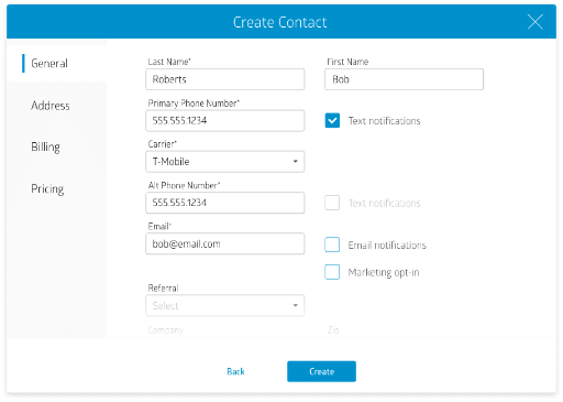Customer-Intake_in-app